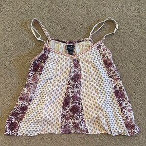 American Eagle Outfitters Cream Sleeveless Camisole with Spaghetti Straps